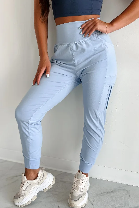 Bestie For The Restie Butter Soft Side Pocket Joggers (Pastel Blue)