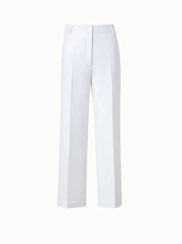 Cotton Twill Cropped Pants