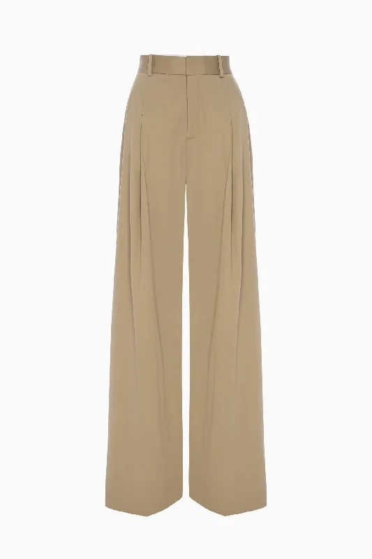 Frame Denim Pleated Wide Leg Pant - Camel