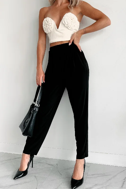 Levi Pleated Waist Pants (Black)