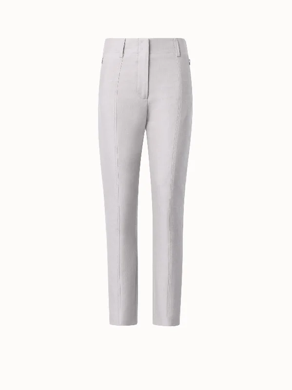 Cotton Silk Double-Face Slim Pants