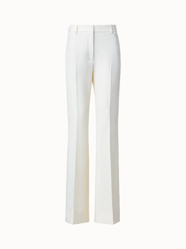 Wool Stretch Double-Face Bootcut Pants