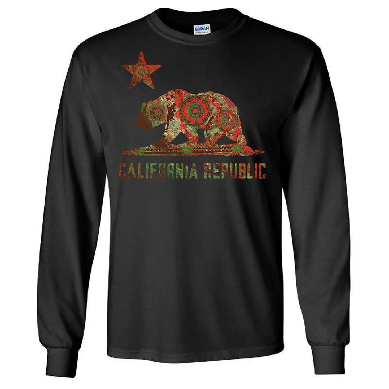 California Chumash Mandala Bear Long Sleeve Shirt