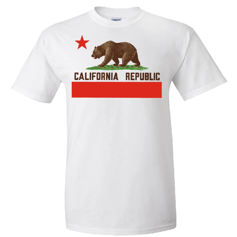 Don Pimentel California Republic Bear Flag Brown Text Asst Colors T-shirt/tee