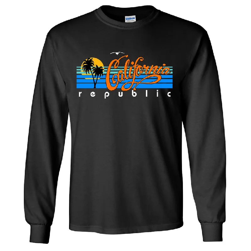 California Republic Palm Trees Long Sleeve Shirt