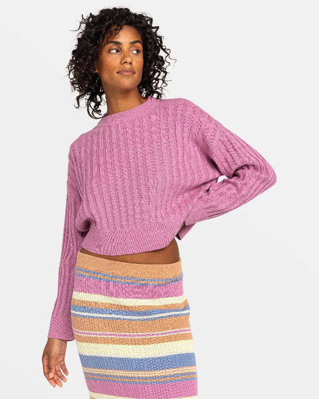 Exploring Diary Crew Neck Sweater - Mauve Orchid