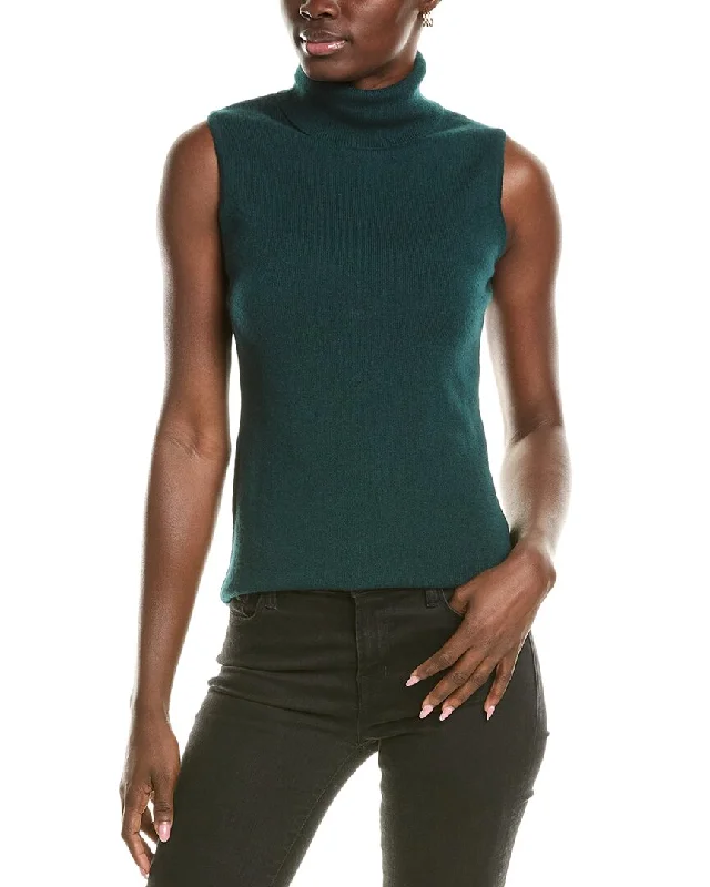 Forte Cashmere Sleeveless Turtleneck Cashmere Sweater