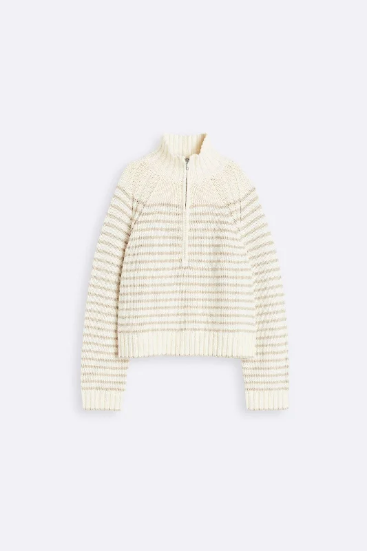 Old Money Half-Zip Neck Oversized Sweater