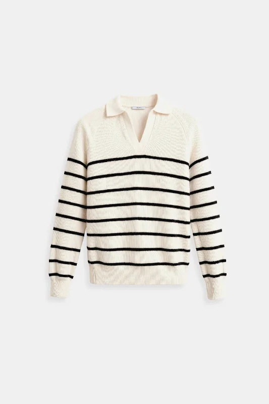 Old Money Classic Striped Raglan Sleeve Sweater