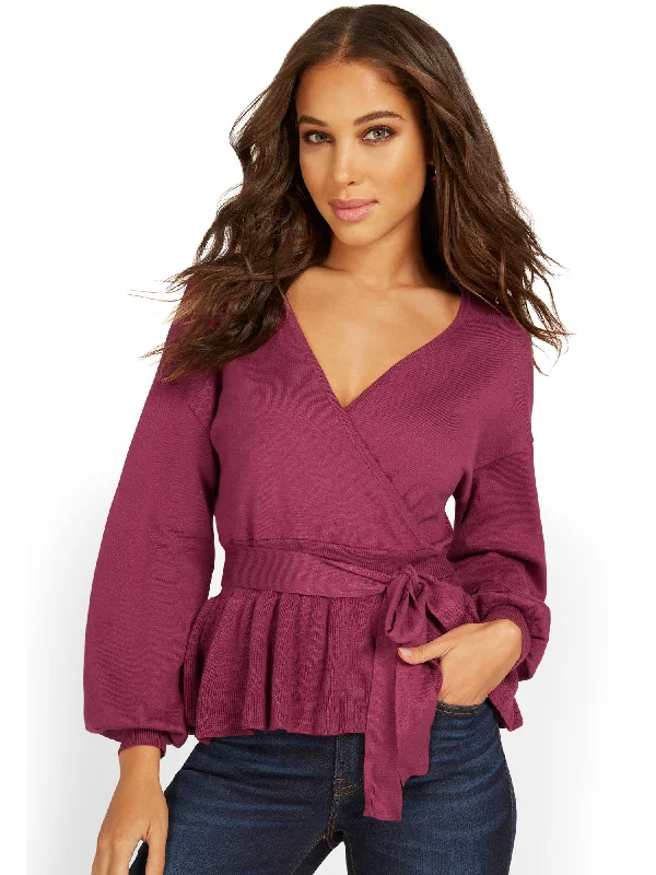 Peplum Wrap Sweater