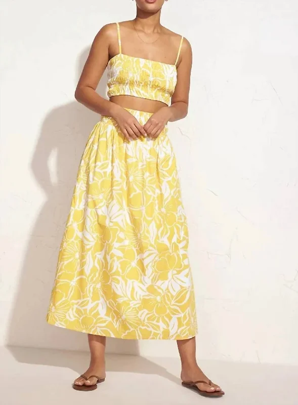 Kiera Skirt In El Marsa Floral Print Marigold