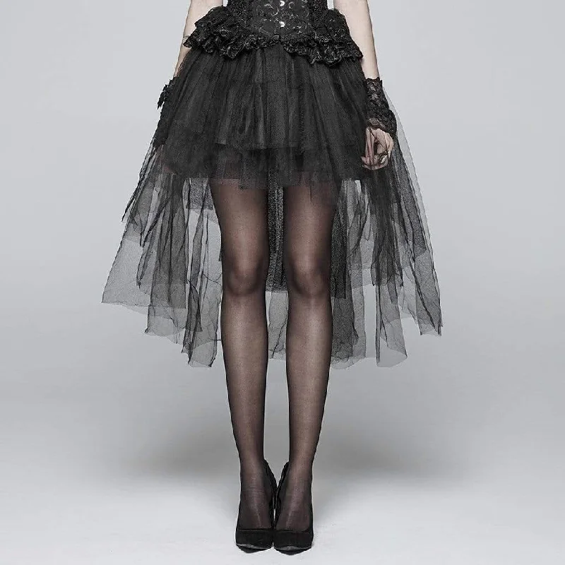 Women's Goth Multilayer High/Low Lace Skirts