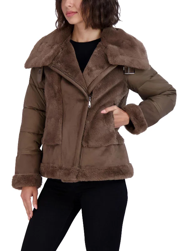 Saylor Womens Faux Fur Cold Weather Puffer Jacket