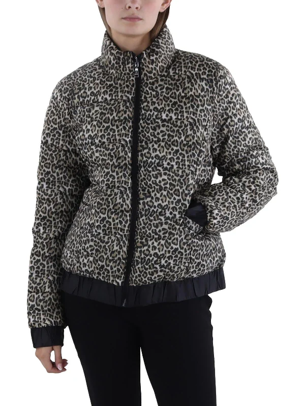 Womens Insulated Animal Print Puffer Jacket