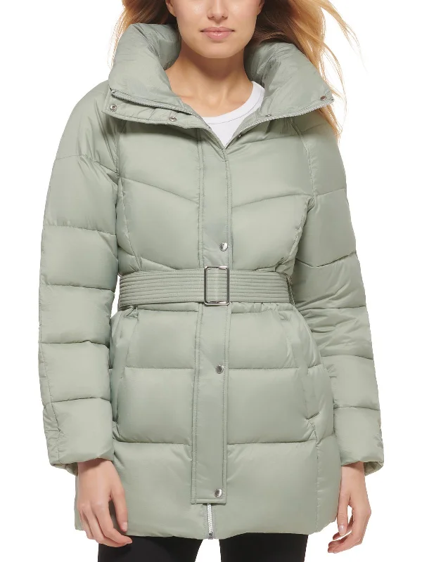 Womens Insulated Belted Puffer Jacket