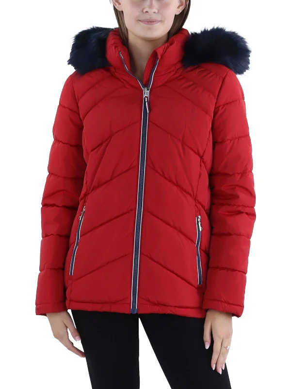 Womens Insulated Detachable Hood Puffer Jacket