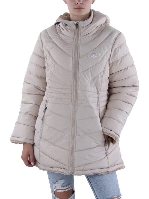 Womens Insulated Faux Fur Lined Puffer Jacket