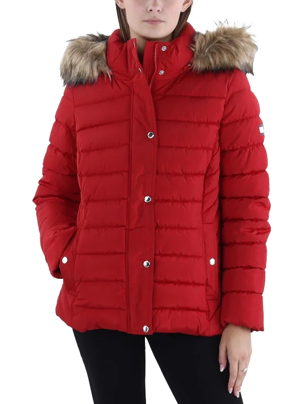 Womens Insulated Removable Hood Puffer Jacket