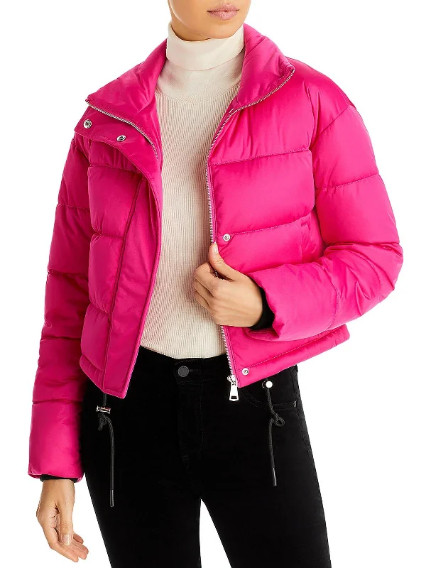 Womens Quilted Crop Puffer Jacket