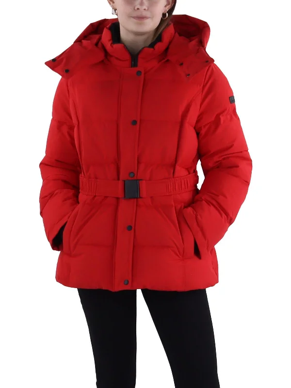 Womens Quilted Hooded Puffer Jacket