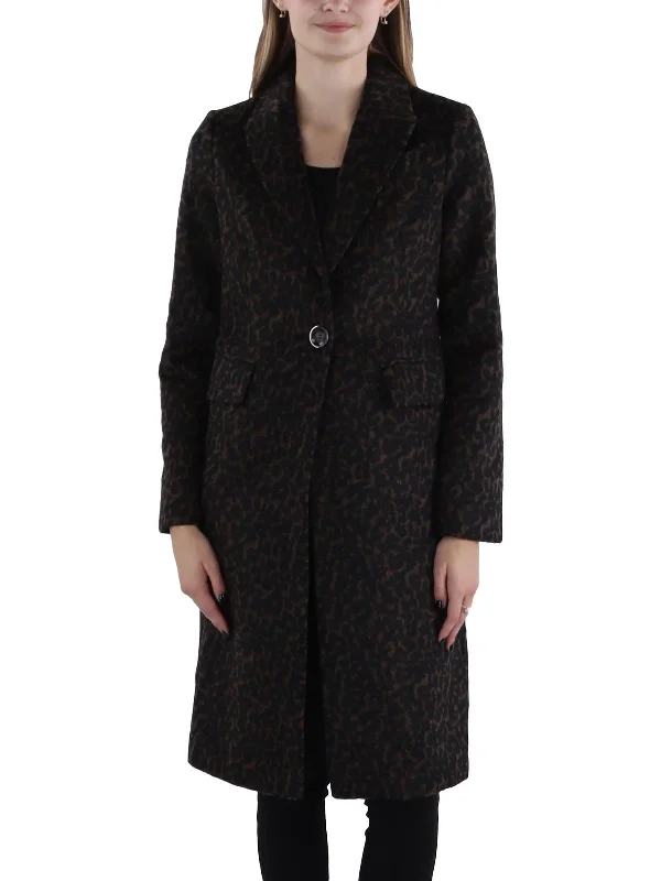 Womens Wool Blend Cold Weather Overcoat