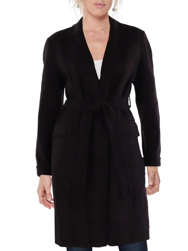 Womens Wrap Midi Wool Coat