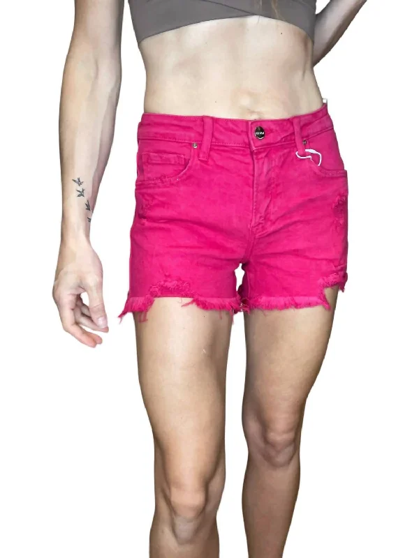 Frayed Shorts In Fuchsia