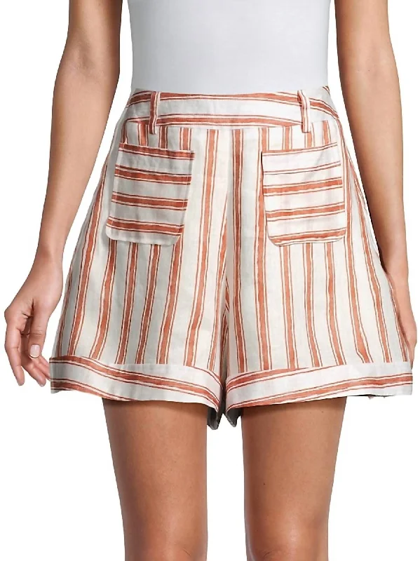 Ludo Linen Flax Shorts In Jeane Stripe