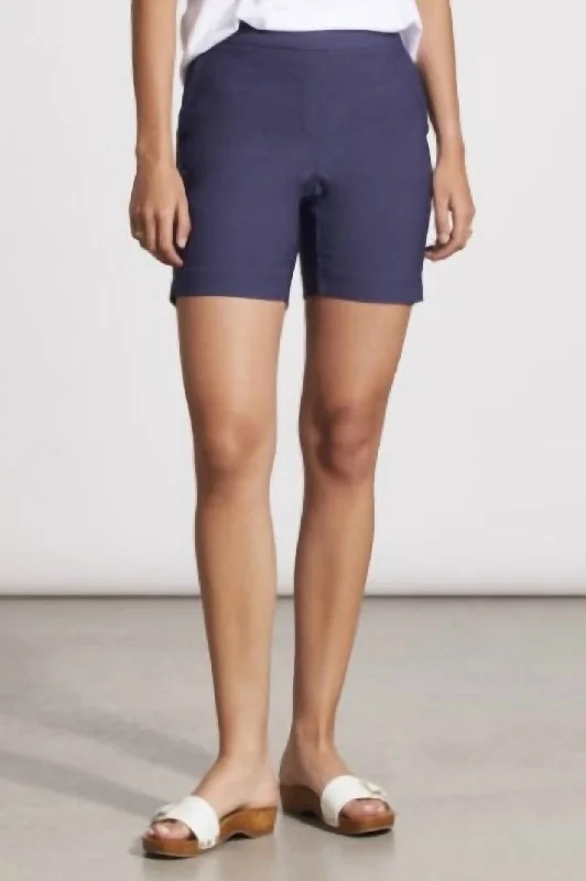 Pull On Short With Back Pockets In Jet Blue