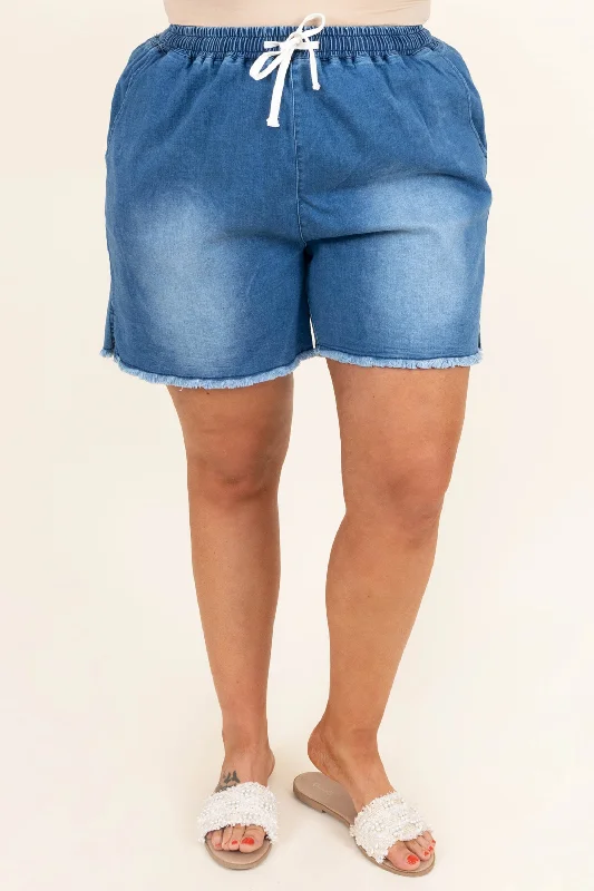 Sun Queen Shorts, Medium Wash