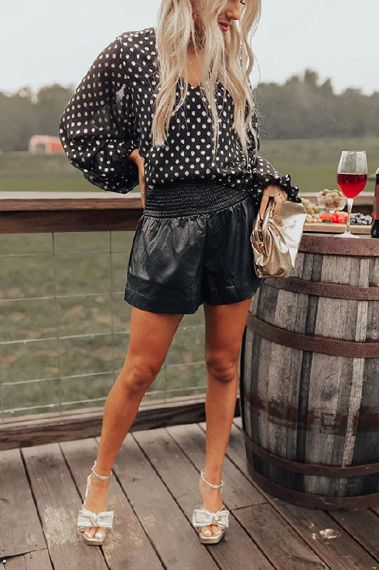 The Parleigh Faux Leather Shorts In Black