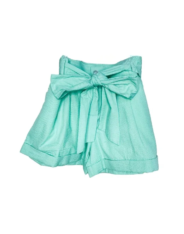 Women's Bow Short In Seafoam