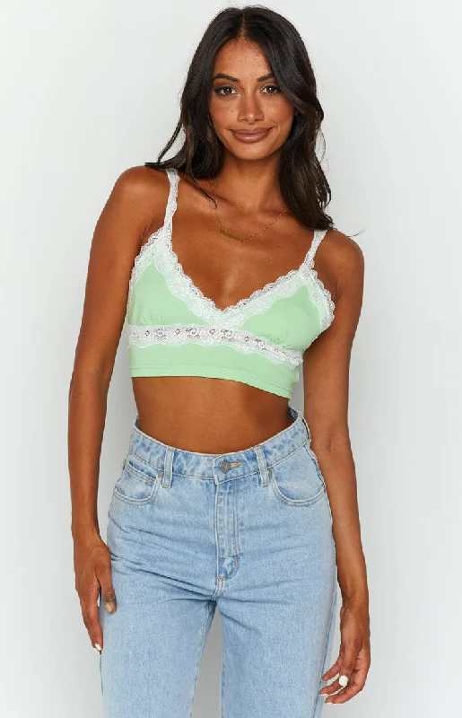 Elora Green Crop Top