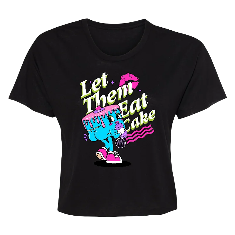 Let Them Eat Cake (Women's Black Crop Tee)