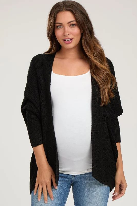 Black Knit Dolman Sleeve Maternity Cardigan