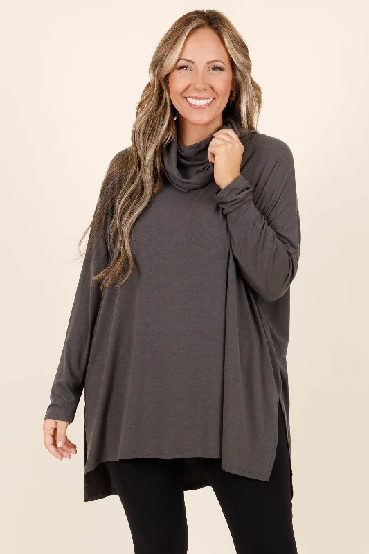 Closer To Your Heart Top, Ash Grey