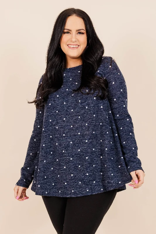 On The Dot Of Midnight Top, Navy