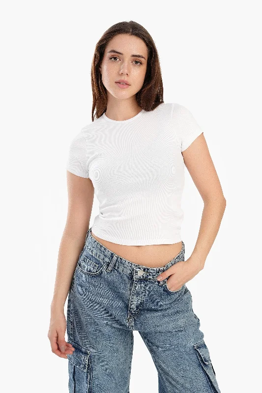 Ribbed Round Neck Top