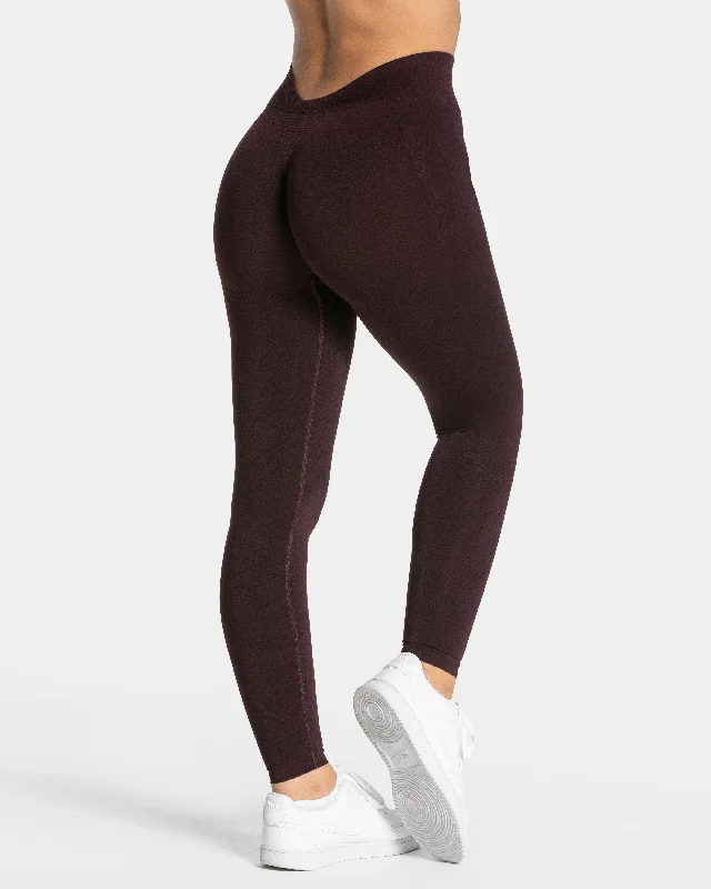 Essence V-Back Covert Scrunch Leggings "Merlot"