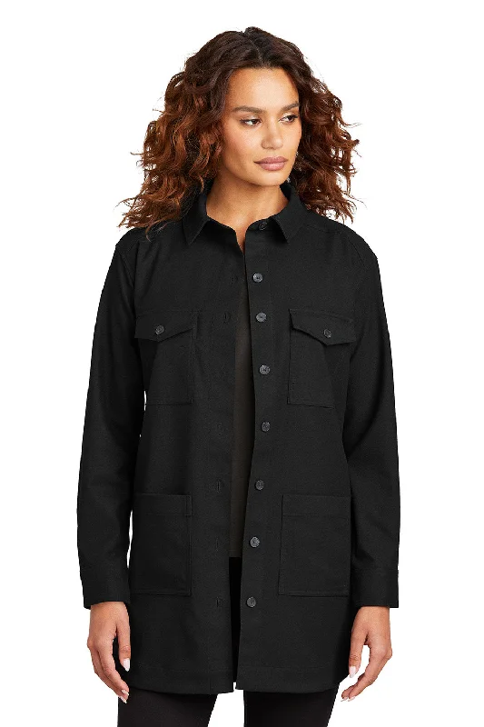 Mercer+Mettle Womens Twill Long Sleeve Button Down Shirt w/ Pockets - Deep Black - New