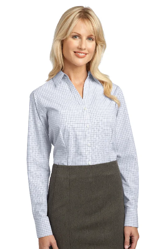 Port Authority Womens Easy Care Wrinkle Resistant Long Sleeve Button Down Shirt - White - Closeout