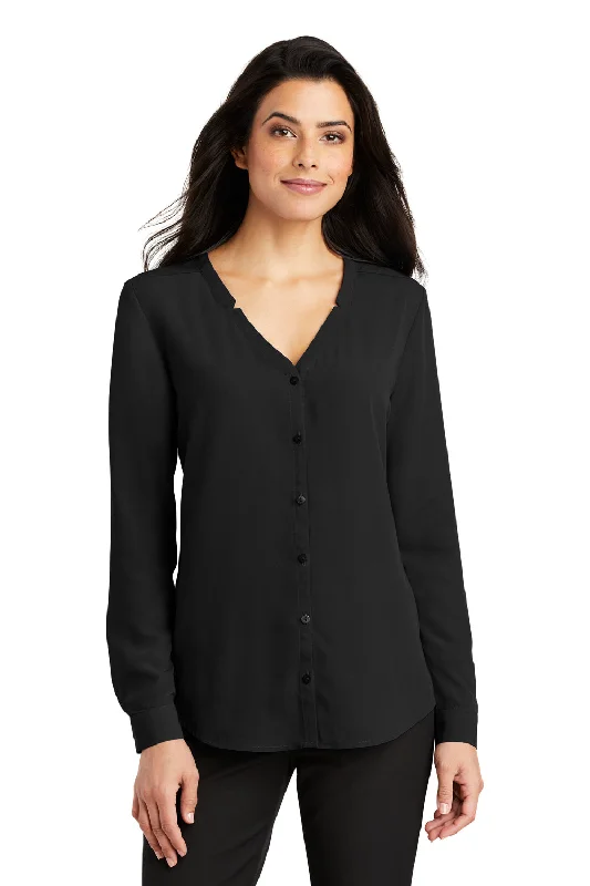 Port Authority Womens Long Sleeve Button Down Shirt - Black