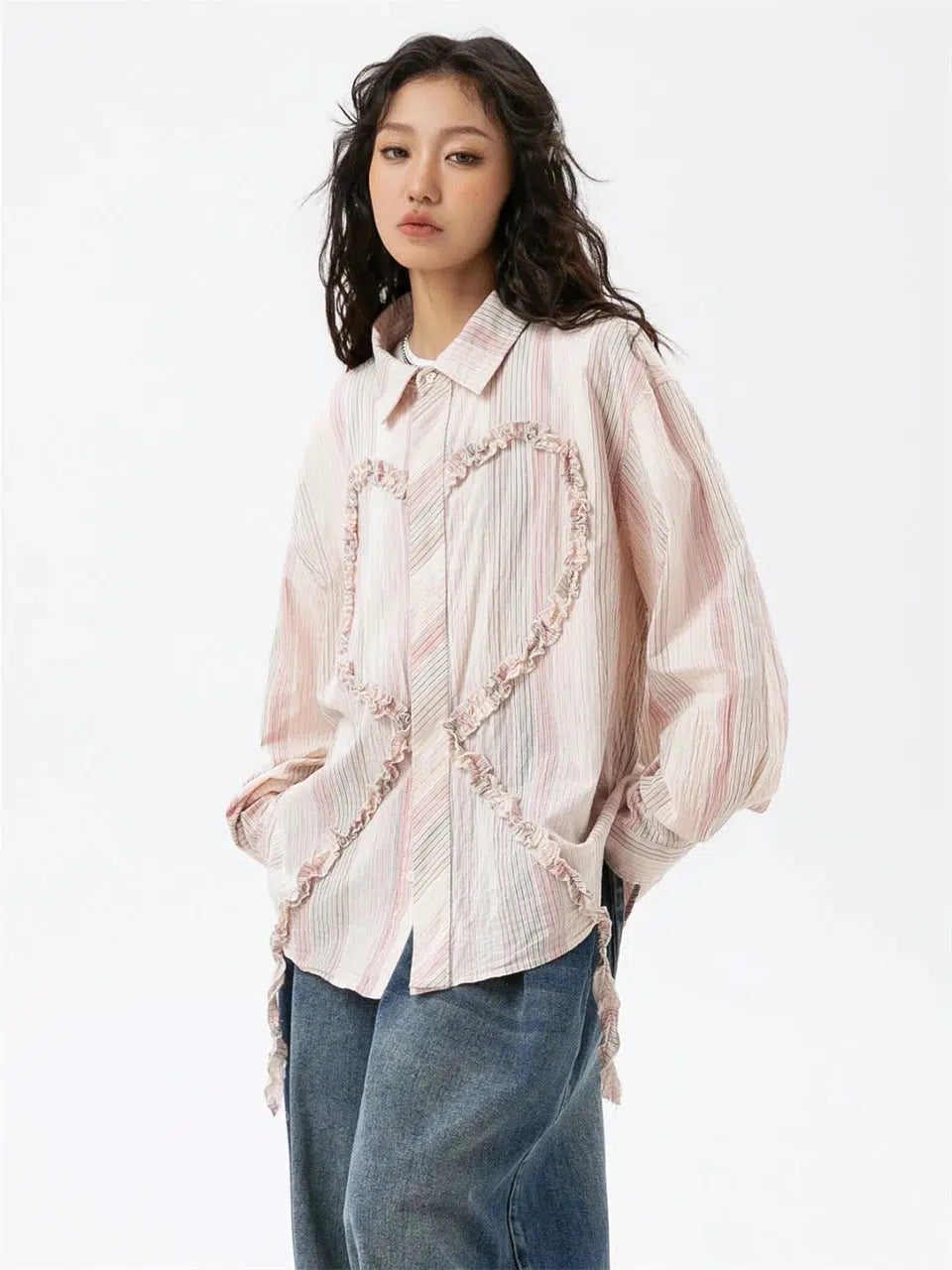 Soft Girl Ruffled Heart Shirt