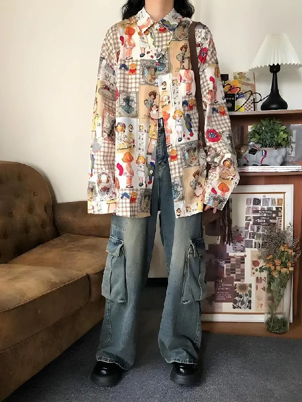 Vintage Cartoon Oversized Shirt