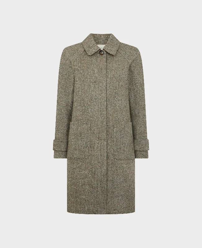 Brompton Tweed Herringbone Wool Coat