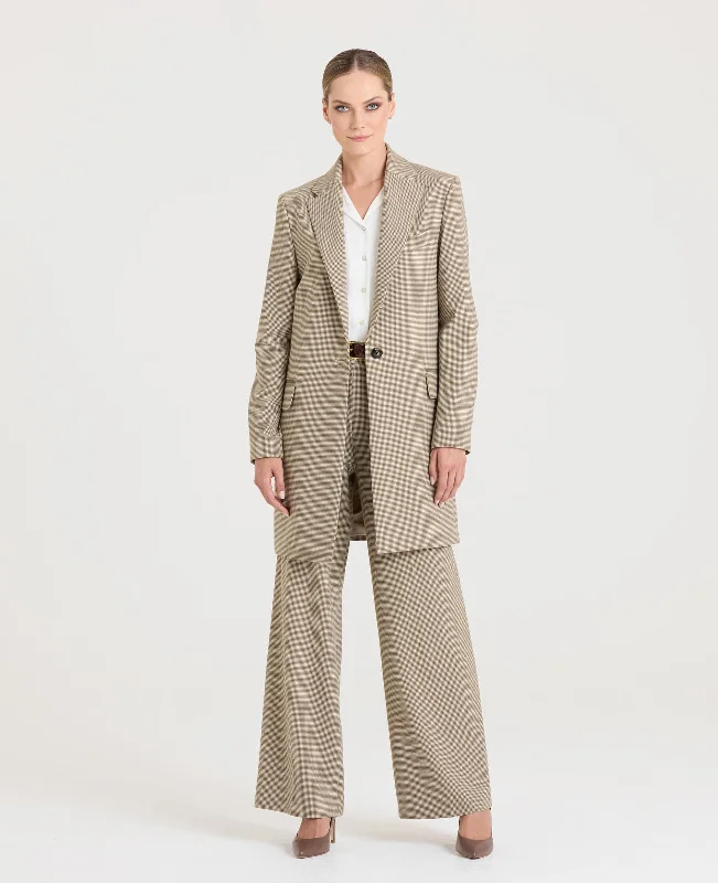 Holbein Single Breasted Houndstooth Check Coat